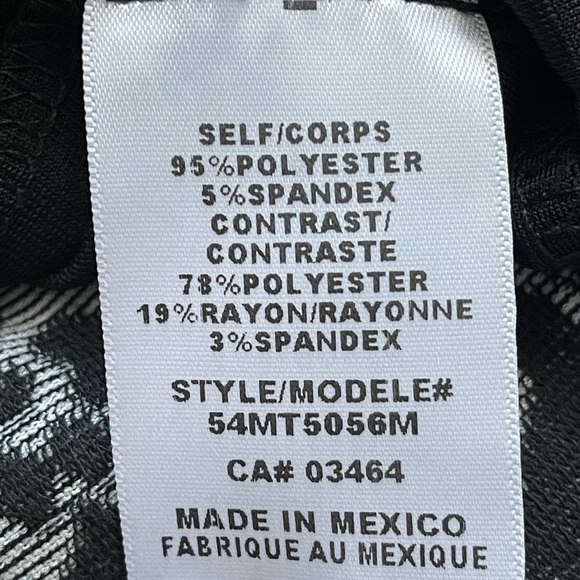 Black and Gray Patterned Women's Top - Picture 4 of 4